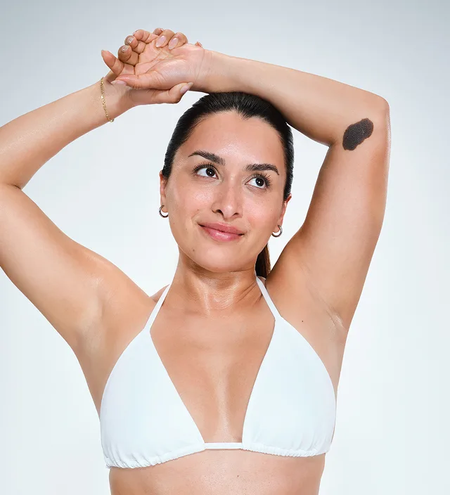 Zoomed-in image of model's arms