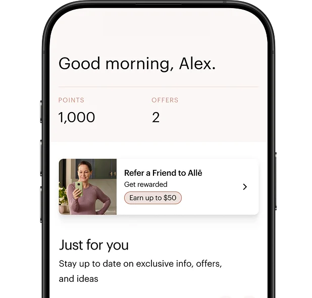 Screenshot of a phone with the Alle application