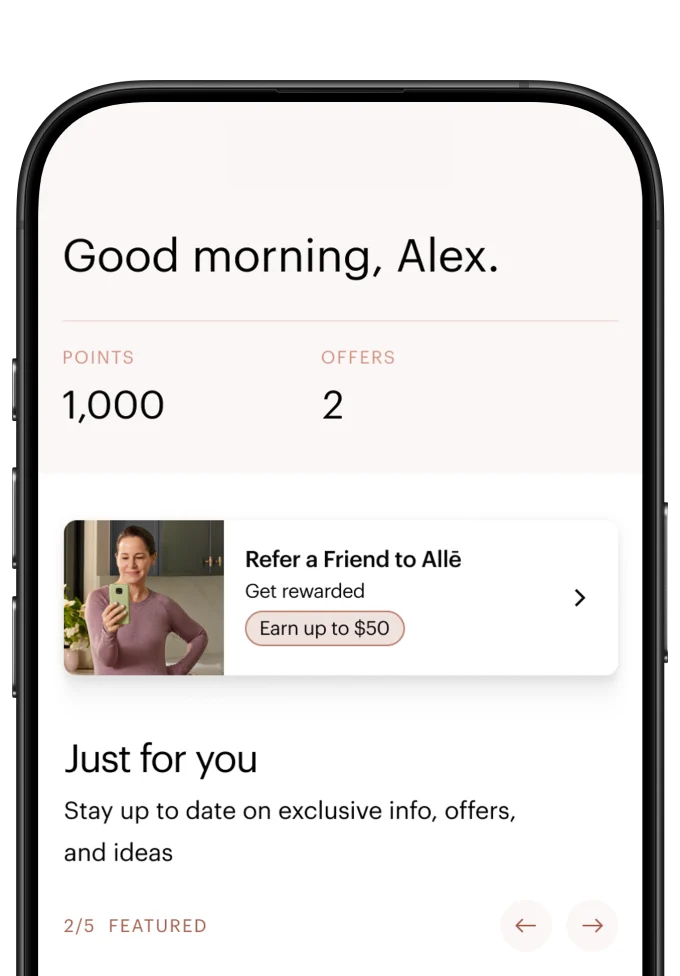 Screenshot of a phone with the Alle application