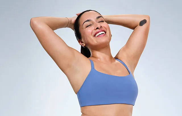 Latina female model's CoolSculpting results