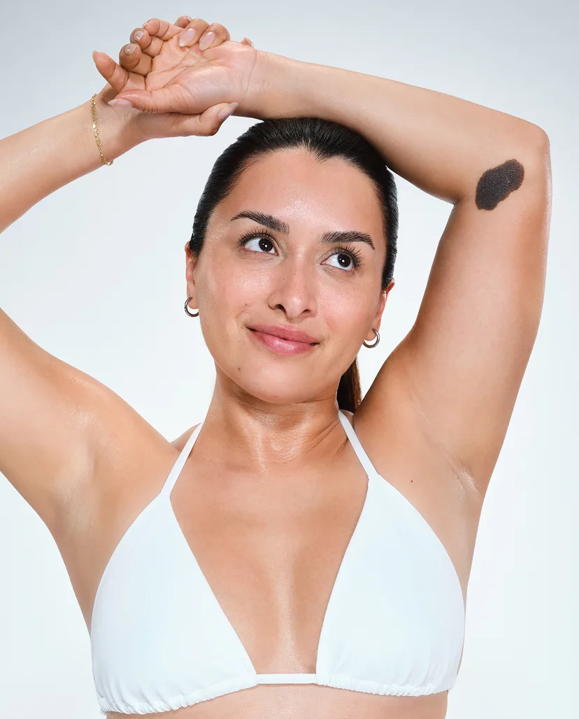 Zoomed-in image of model's arms